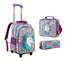 Load image into Gallery viewer, School Wheeled backpack Bag School bag with wheels Trolley Satchel bag Kids School Rolling backpack for girls School Trolley Bag
