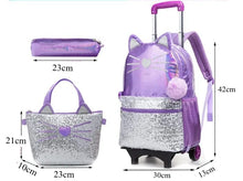 Load image into Gallery viewer, School Wheeled backpack Bag School bag with wheels Trolley Satchel bag Kids School Rolling backpack for girls School Trolley Bag
