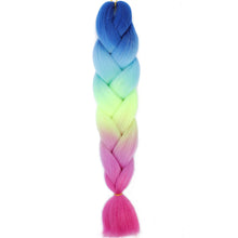 Load image into Gallery viewer, AZQUEEN 24 Inch Jumbo Braids Extensions Synthetic Braiding Hair Afro Ombre Color kanekalon Hair for Children Braid

