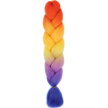 Load image into Gallery viewer, AZQUEEN 24 Inch Jumbo Braids Extensions Synthetic Braiding Hair Afro Ombre Color kanekalon Hair for Children Braid
