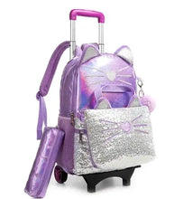 Load image into Gallery viewer, School Wheeled backpack Bag School bag with wheels Trolley Satchel bag Kids School Rolling backpack for girls School Trolley Bag
