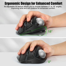 Load image into Gallery viewer, Lefon F33/F26C/F35B Trackball Mouse/ Bluetooth Ergonomic Mouse 2.4G Wireless Rechargeable Rollerball Mice for PC Office Drawing
