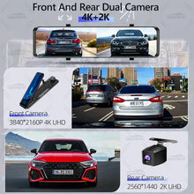 Load image into Gallery viewer, H8 4K+2K 11.26 Inch Rear View Mirror Dash Cam SONY IMX415 Car Dvr Camera  GPS WIFI Video Recording Super Night Vision Dual Lens
