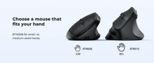 Load image into Gallery viewer, BTM008 2.4G Bluetooth 5.0 Ergonomic Vertical Wireless Mouse, 2400DPI Rechargeable USB-C Silent Click Computer Laptop Accessory
