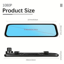 Load image into Gallery viewer, 9.66"IPS Touch Screen Mirror Dash Cam Front and Rear, 4K Dual Recording, AHD Backup Camera, Night Vision, G-Sensor. Limited Time
