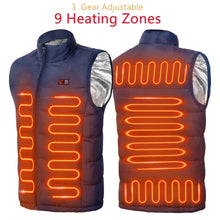 Load image into Gallery viewer, 9 Work Force Heated Vest Zones Electric Heated Jackets Men Women Sportswear Heated Coat Graphene Heat Coat USB Heating Jacket For Camping
