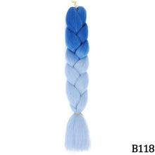 Load image into Gallery viewer, AZQUEEN 24 Inch Jumbo Braids Extensions Synthetic Braiding Hair Afro Ombre Color kanekalon Hair for Children Braid
