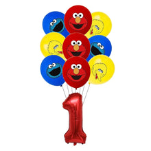 Load image into Gallery viewer, Cartoon Sesames  Street Birthday Party Decor Elmo and Friends Theme Tablecloth Plate Balloon Set Cake Decor Baby Shower
