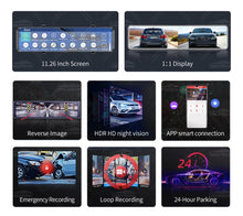 Load image into Gallery viewer, H8 4K+2K 11.26 Inch Rear View Mirror Dash Cam SONY IMX415 Car Dvr Camera  GPS WIFI Video Recording Super Night Vision Dual Lens
