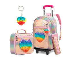 Load image into Gallery viewer, School Wheeled backpack Bag School bag with wheels Trolley Satchel bag Kids School Rolling backpack for girls School Trolley Bag
