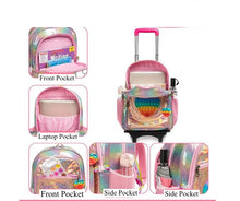Load image into Gallery viewer, School Wheeled backpack Bag School bag with wheels Trolley Satchel bag Kids School Rolling backpack for girls School Trolley Bag
