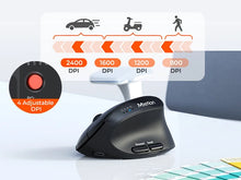 Load image into Gallery viewer, BTM008 2.4G Bluetooth 5.0 Ergonomic Vertical Wireless Mouse, 2400DPI Rechargeable USB-C Silent Click Computer Laptop Accessory
