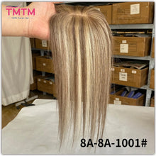 Load image into Gallery viewer, 100% Remy Human Hair Toppers For Women 7x11CM Straight Human Hair Topper With Clips 12 Inch Natural Looking Hairpieces Systems
