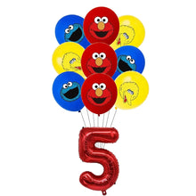 Load image into Gallery viewer, Cartoon Sesames  Street Birthday Party Decor Elmo and Friends Theme Tablecloth Plate Balloon Set Cake Decor Baby Shower
