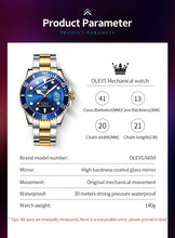 Load image into Gallery viewer, OLEVS 6650 Men Watch Classic Original Automatic Mechanical Watch For Man Zircon Scale Waterproof Luminous Stainless Steel Watch
