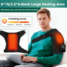 Load image into Gallery viewer, Electric Heating Vibration Shoulder Massager Wrap 3 Massage Mode 3 Adjustabal Temperature Shoulder Support Belt Strap
