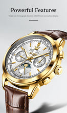 Load image into Gallery viewer, OLEVS 7117 New Automatic Man Watch Luxury Fashion Leather Strap Mechanical Watches for Men 24 Hour Moon Phase Calendar Men Watch

