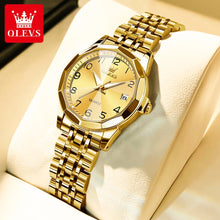 Load image into Gallery viewer, OLEVS 9970 Men Watch Original Brand Waterproof Luminous Quartz Watch Rhombus Mirror Stainless Steel Date-Day-Date Watch With Box
