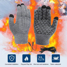 Load image into Gallery viewer, Electric Heated Gloves Touch Screen Outdoor Riding Skiing Mitten USB Heated Gloves for Backpacking Mountaineering (no battery)
