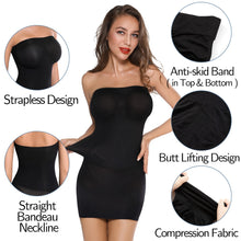 Load image into Gallery viewer, Women Shapewear Strapless Full Slips for Under Dresses Tummy Control Slips Slimming Skirts Full Body Shaper Seamless Underwear
