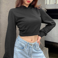 Load image into Gallery viewer, Hoodies Women Sweatshirt Women Sexy Hollow Cropped Top Sudaderas para mujer
