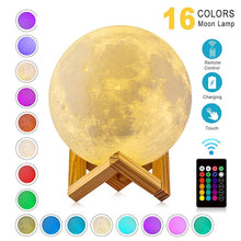 Load image into Gallery viewer, 3D Print Moon Night Lamp and Rechargeable
